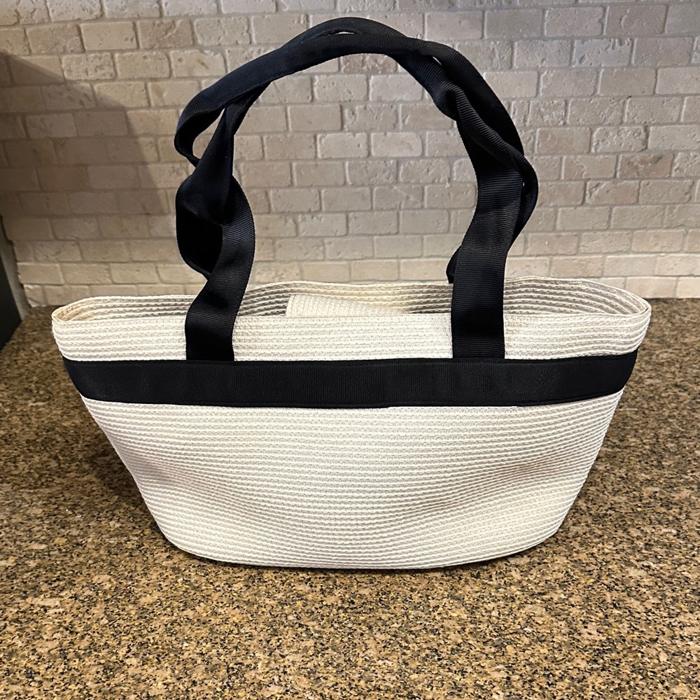 Talbots Black and White Tote Bag